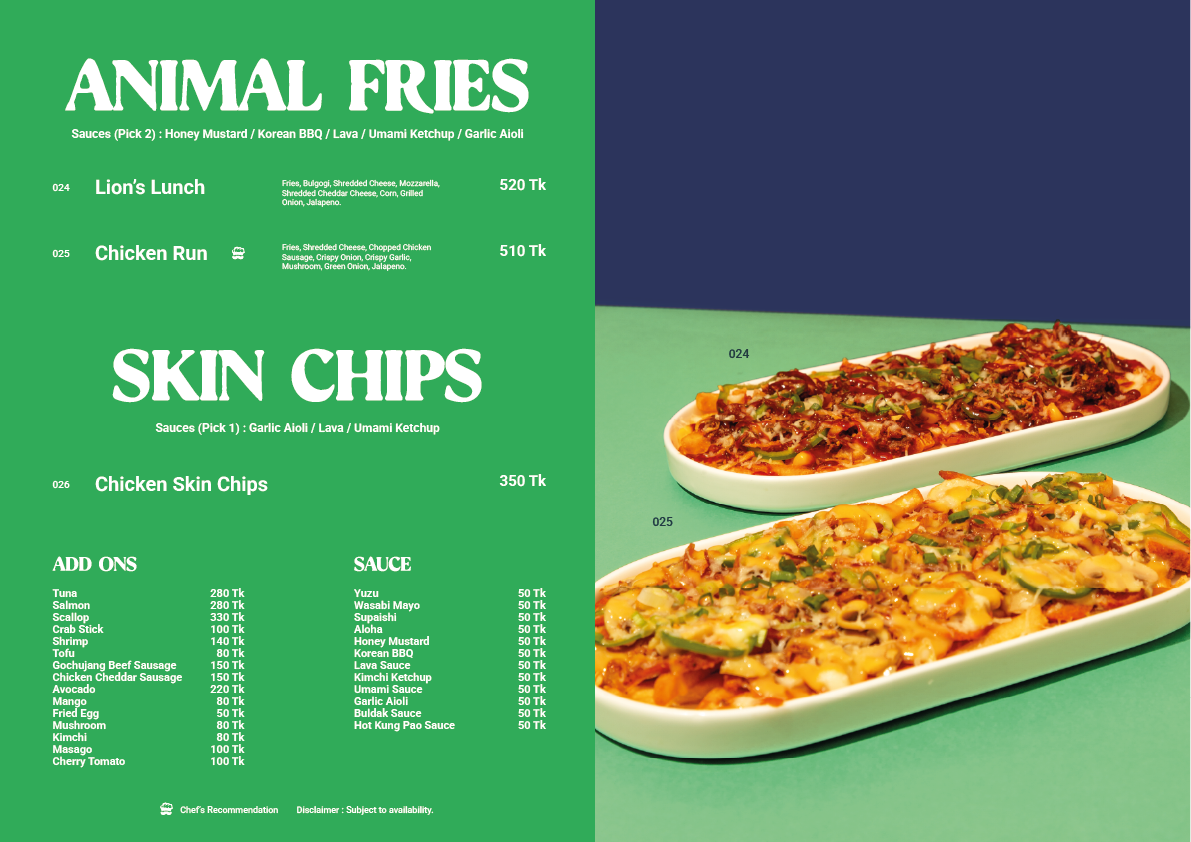 KONA Menu